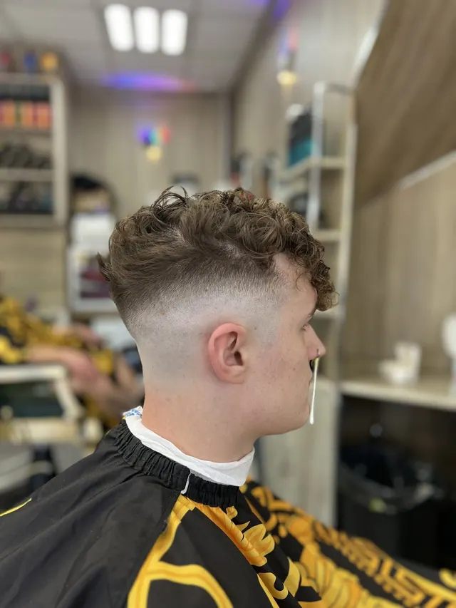 Curly top with a skin fade